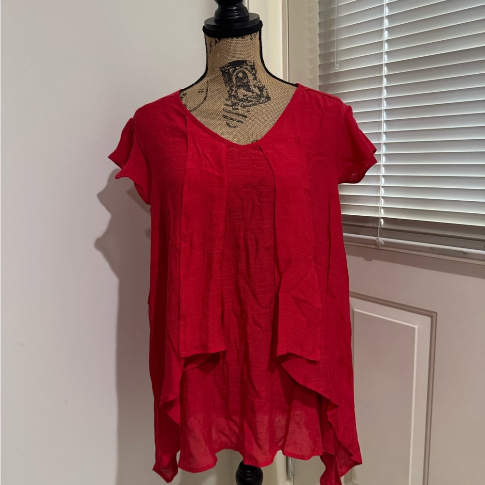 Counterparts Red Layered Blouse